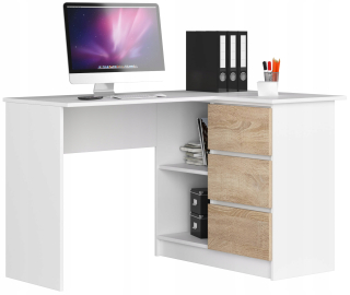 Rohový počítač CLP 3SZ 124 cm White Sonoma
