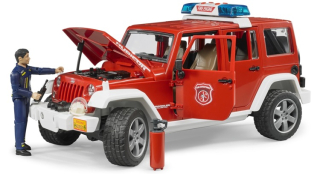 Bruder 02528 Jeep Wrangler Fire Brigade+Figurine