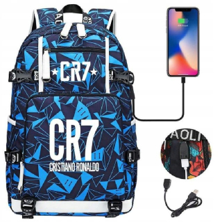 Batoh Superstar futbal cr7 USB Spálenie späť