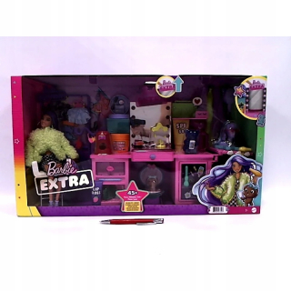 Bábika Barbie Extra Fashion + súprava toaletného stolíka GYJ70