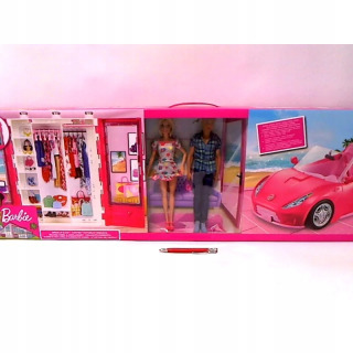 Barbie Doll+Šatník+konvertibilný GVK05 /2 set