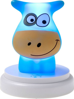 Nočná lampa Alecto Naughtycow odtiene modrej