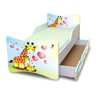 BestForkids Bed +matrac +zásuvka 80x160 30 wzór