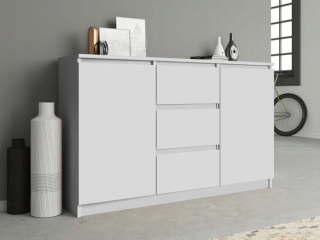 Biela široká komoda pre spálňu, kabinet 120x75