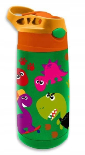 Oceľová tepelná fľaša s vodou 400 ml bláznivé dino KL11257 K