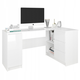 Rohový počítač 3SZ 155 cm biely lesk N12