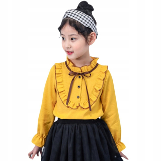 Blúzka pre dievčatá Solid Girls Biela blúzka Preppy