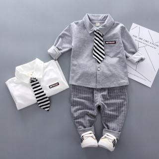 Boys Solid Clothing Sets jar jesenná detská bavlna