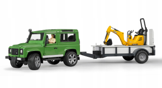 Bruder 02593 Land Rover s prívesom JCB a rýpadlom