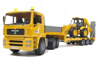 Bruder 02776 Muž s semi -trailer a rýpadlo JCB 4CX