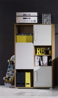 Bruno Youth Furniture Bookcase 4 Lefkas Enign Biał
