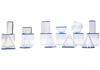 Transparentné porovnávacie bloky - 6 cm - 17 tuhých látok