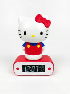 Budík s lampu LED s motívom Hello Kitty