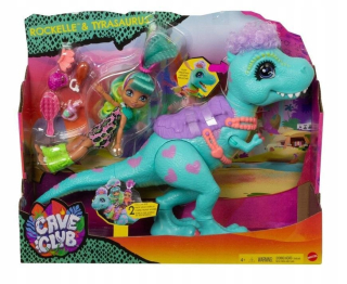 Cave Club Rockelle Doll + Tyrasaurus, Mattel