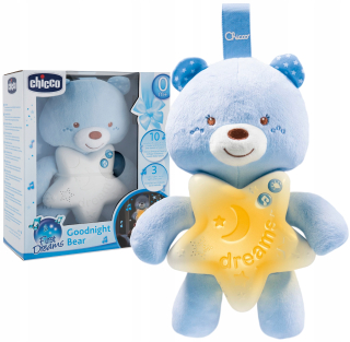 Chicco Betime Teddy Bear Plyšová lampa + uspávanky