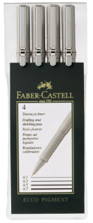 Tenký pigment Ecco Pigment Faber-Castell 4 ks 0,1-0.7