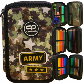 Coolpack tri -Chamber Cencil Case vybavený armádnou hviezdou