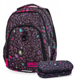 Coolpack Backpack School Cencil Case Case Girls Leopard Print