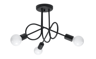 Čierna detská stropná lampa EDI 3 LED