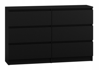 Čierna moderná zásuvka Marcysia 6 zásuviek 120 cm