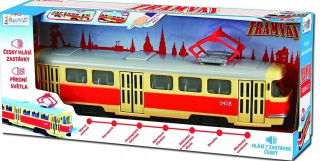 Česká električka 28 cm retro električka znie svetlo