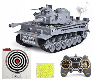 RC diaľkový diaľkový ovládaný tank s guľovým dymom + štít