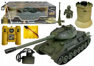 Diaľkovo -kontrolná zelená nádrž R/C 1:28