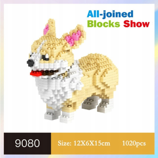 Karikatúra živočíšnych psov miniatúrne stavebné bloky anime