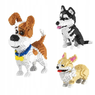 Karikatúra zvierat Mike Dog Building Blocks Diamond