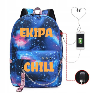 Chill Team New A4 USB veľké farby dizajn batohu