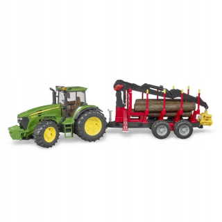 John Deere 7930 Traktor s prívesom na drevo a 4