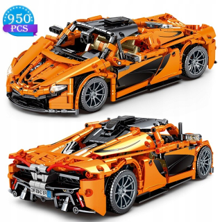 Creative Orange Sports Car Model Boy Building