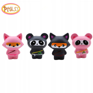 Roztomilý karikatúra Ninja Fox Panda Animals Squishy