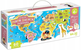 Czuczu World mapuje puzzle zvieratá s figúrkami 4+