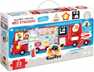 Czuczu. Puzzle s otvorom 23 prvkov. Strážne auto ...