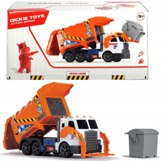 Dickie Ace Garbage Truck 46 cm Svetelný zvuk oranžový