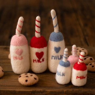 DIY dieťa plstené vlna fľaša mlieka +