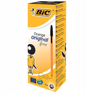 Bic Orange Fine Black Pen. 20 kusov