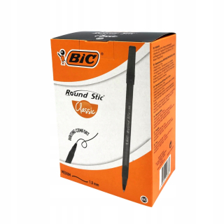 Kancelárske pero BIC Round Stic čierne 60 ks