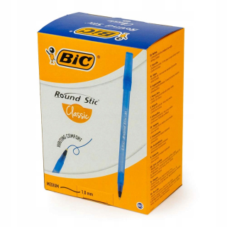 Blue Bic Round Stick Pen. 60 kusov