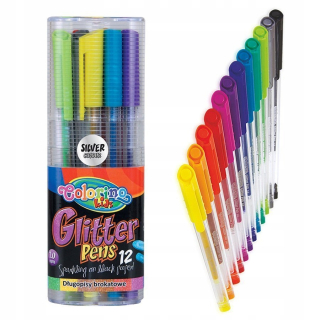 Colorino dekoratívne trblietavé perá 12 farieb