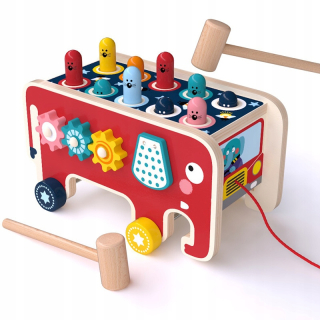 Drevené slonové puzzle Monsteri jazdí