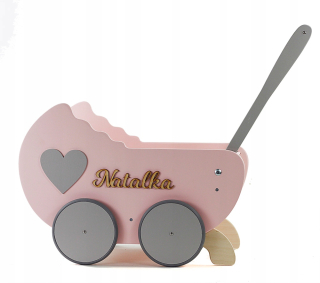 Drevená bábika kočíka + Pusher Walker