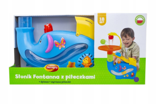Dumel fontána s loptičkami slonový guľôčkový spúšťač