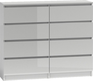 Veľká biela zásuvka 8 zásuviek Marcysia 120 cm lesk