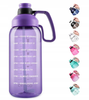 Veľká 2L fľaša na vodu s časom 2000 ml