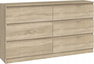 Veľká komoda 140 cm 6 zásuviek skrinky * Sonoma Oak