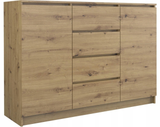 Veľké komody 4 zásuvky 2 dvere dubové remeselníky 120 cm