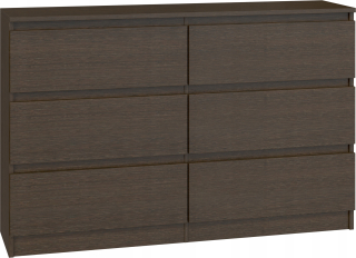 Veľká komodová skrinka 120 cm 6 zásuviek M6 120 wenge