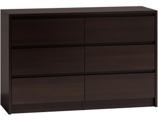 Veľká komoda 6 zásuviek 120 cm wenge Karo K120